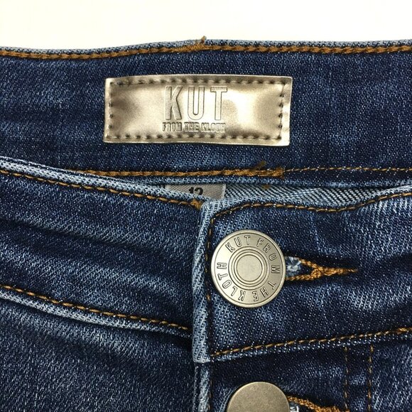 Kut From The Kloth Rachael Mom Jeans Button Fly Distressed High Rise size 12 - Picture 3 of 8